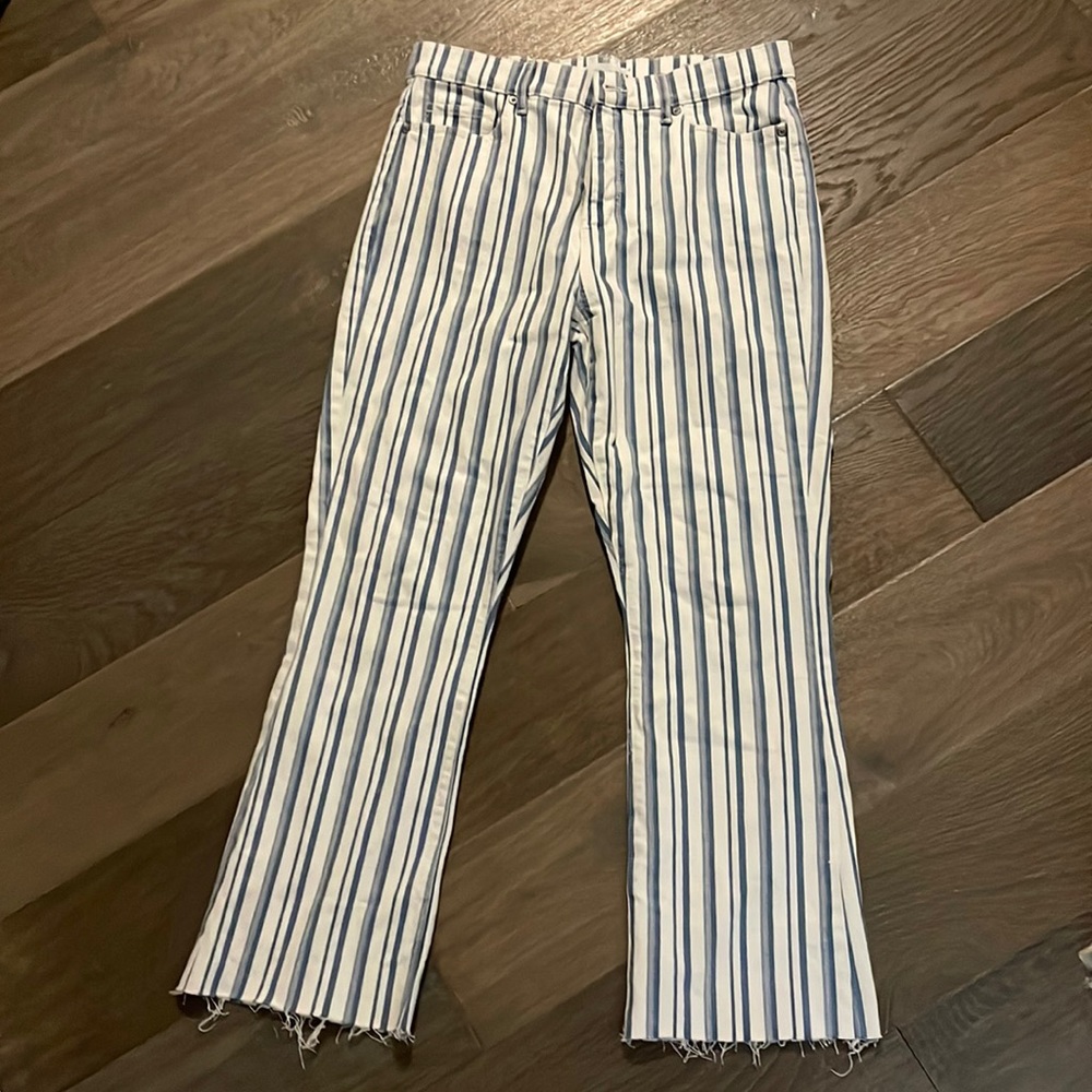 Striped Loft Kicked Crop Pants
